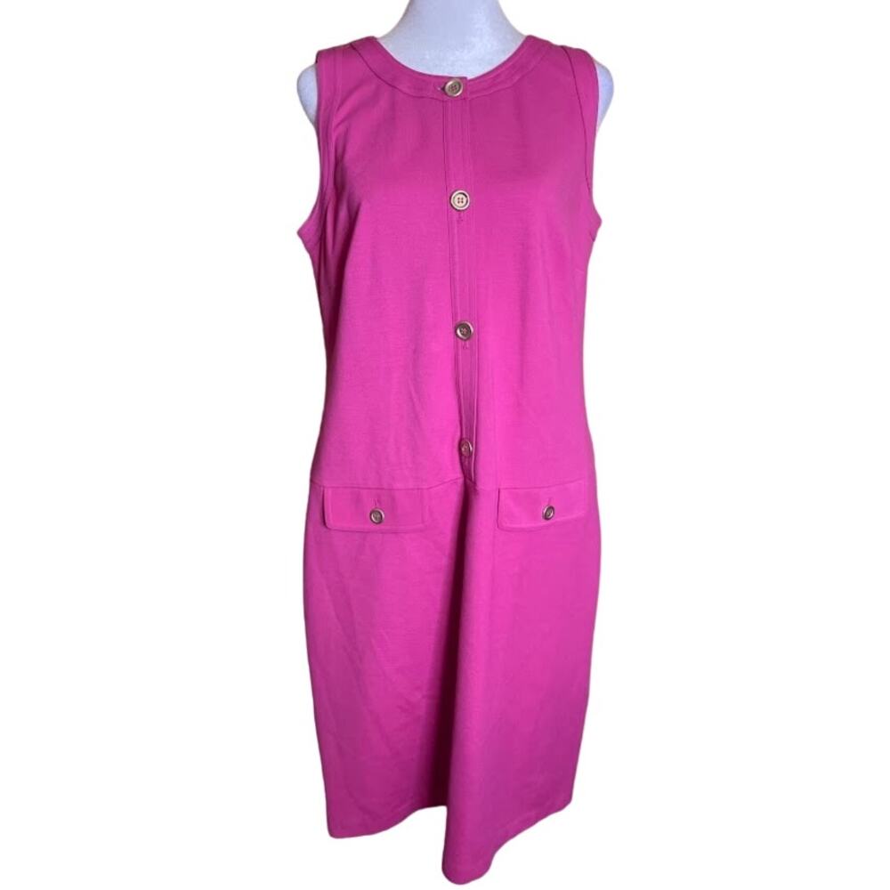 Talbots Hot‎ Pink Retro Sleeveless Shift Dress - Size 10